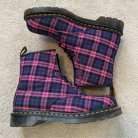 Dr Martens 1460 Pink Multi Tartan Plaid 41969650 Size 10 Combat Boots Lace Up - Picture 12 of 15